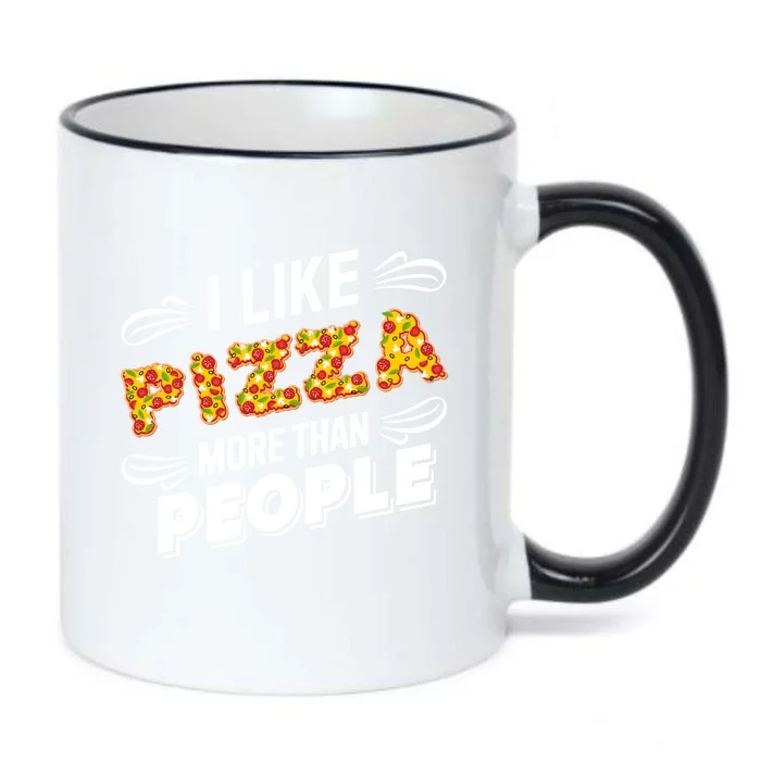 Funny I Like Pizza More Than People Gift Black Color Changing Mug