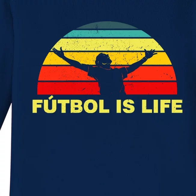 Futbol Is Life Baby Long Sleeve Bodysuit