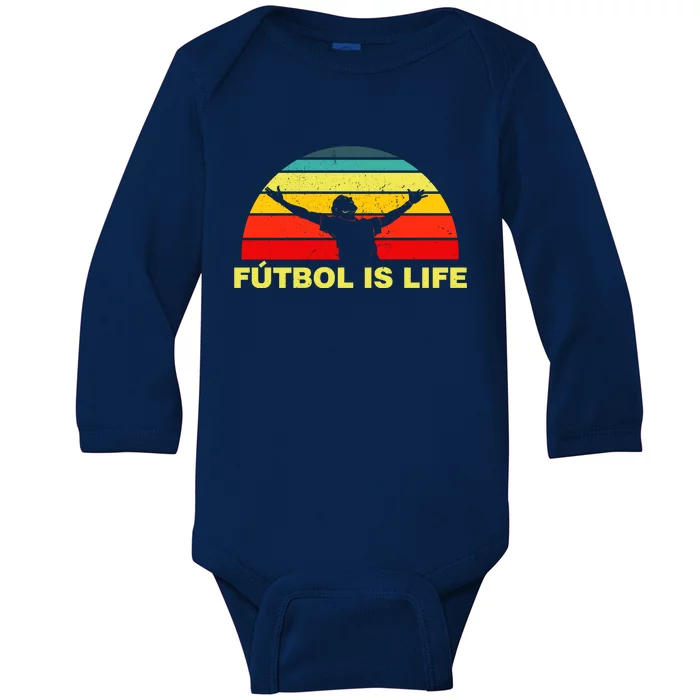 Futbol Is Life Baby Long Sleeve Bodysuit