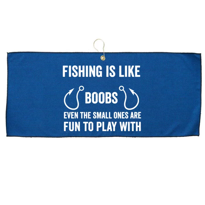 Fishing Is Like Boobs Large Microfiber Waffle Golf Towel