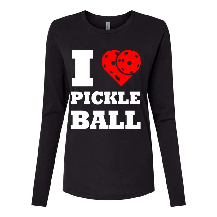 Funny I Love Pickleball Heart Great Gift Womens Cotton Relaxed Long Sleeve T-Shirt