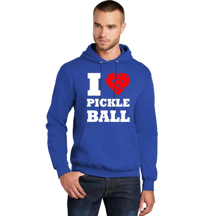 Funny I Love Pickleball Heart Great Gift Tall Hoodie