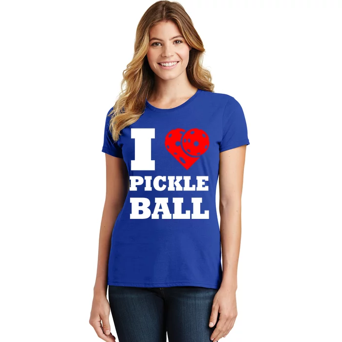 Funny I Love Pickleball Heart Great Gift Women's T-Shirt