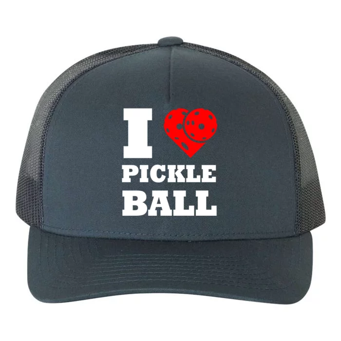 Funny I Love Pickleball Heart Great Gift Yupoong Adult 5-Panel Trucker Hat