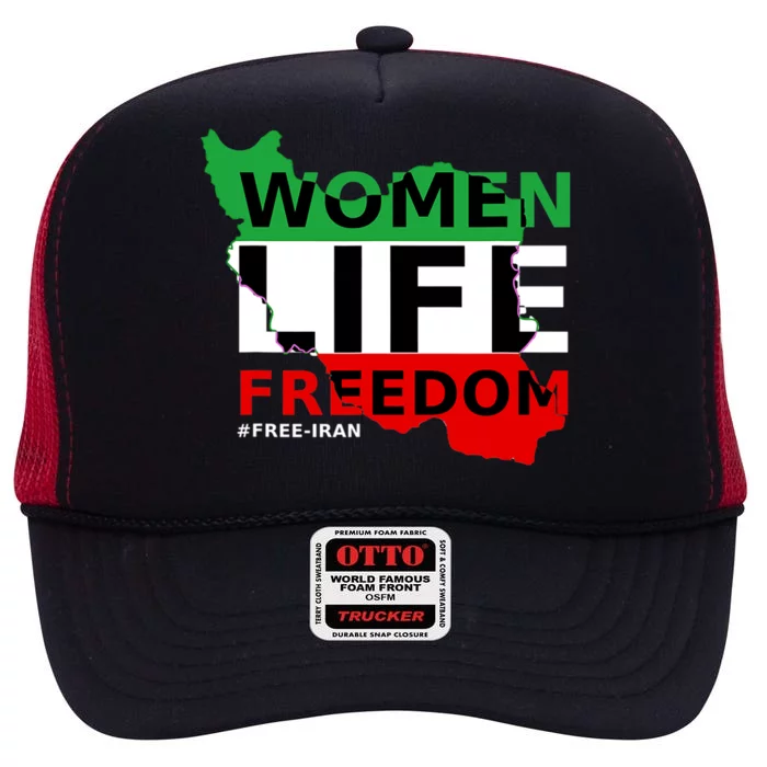 Free Iran Life Freedom Stand With Persian Cute Gift High Crown Mesh Trucker Hat