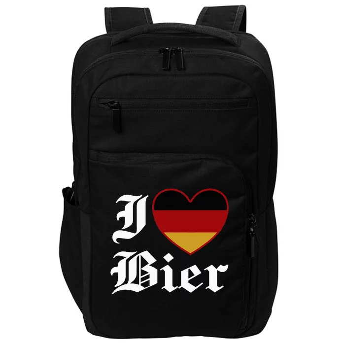 Funny I Love Beer Octoberfest Impact Tech Backpack