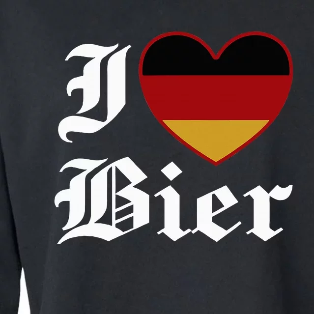 Funny I Love Beer Octoberfest Cropped Pullover Crew