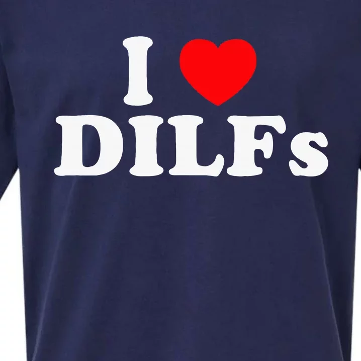 Funny I Love DILFs I Heart DILFs Red Heart Cool Sueded Cloud Jersey T-Shirt