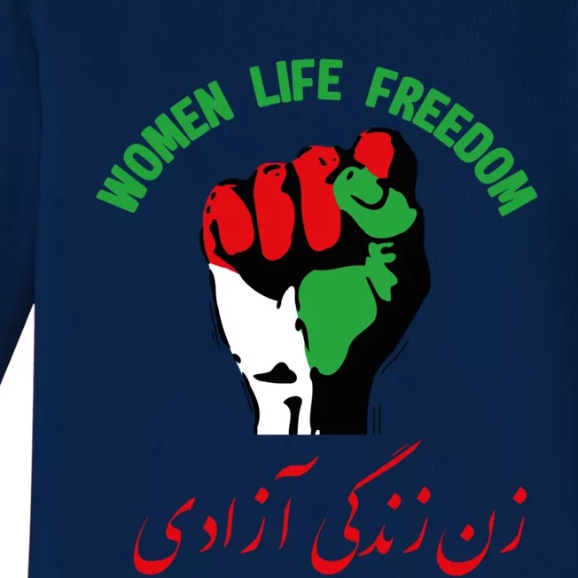 Free Iran Life Freedom Stand With Persian Iran Gift Baby Long Sleeve Bodysuit