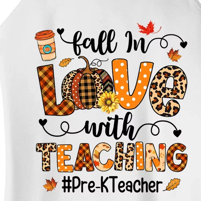 Fall In Love With Teaching Pre K Teacher Thanksgiving Women’s Perfect Tri Rocker Tank