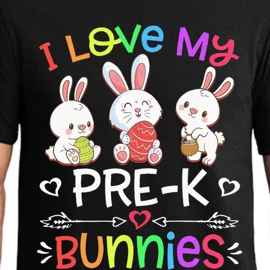 Funny I Love My Pre-K Bunnies teacher Easter Bunny Egg Pajama Set