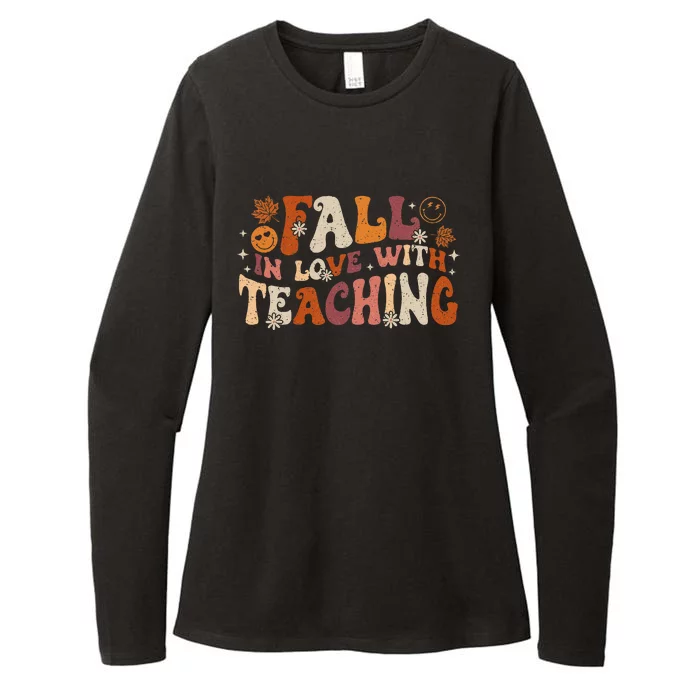 Fall In Love With Teaching Autum Thanksgiving Fall Teacher Womens CVC Long Sleeve Shirt