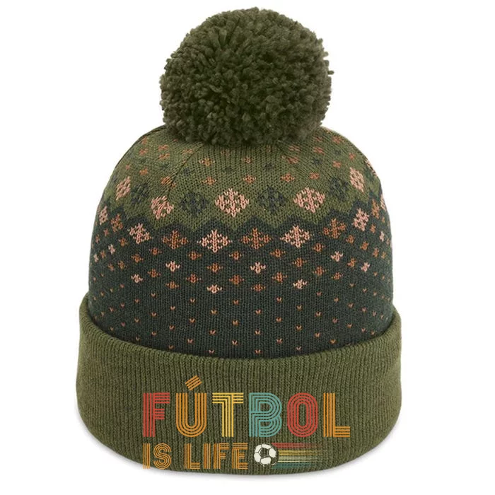 Futbol Is Life Football Lover Soccer Funny Vintage The Baniff Cuffed Pom Beanie