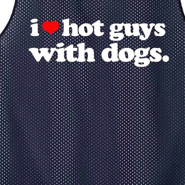 Funny I Love Hot Guys With Dogs Top, I Heart Hot Guys Mesh Reversible Basketball Jersey Tank