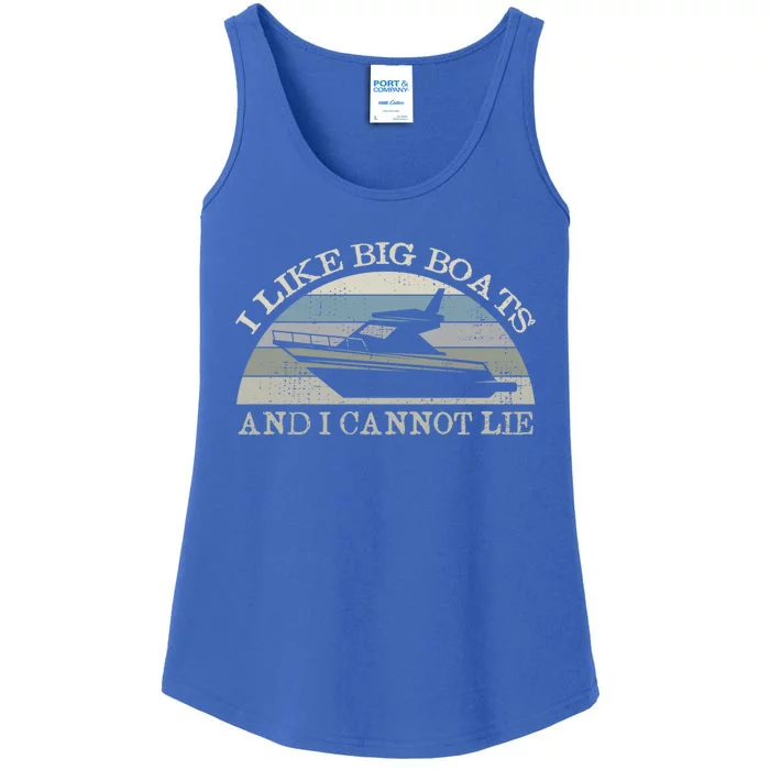 Funny I Like Big Boats And I Cannot Lie Yacht And Boat Gift Ladies Essential Tank