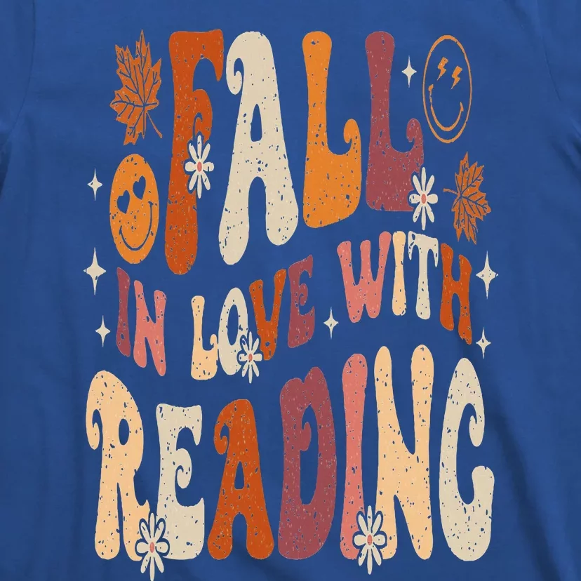 Fall In Love With Reading Autum Thanksgiving Teacher T-Shirt