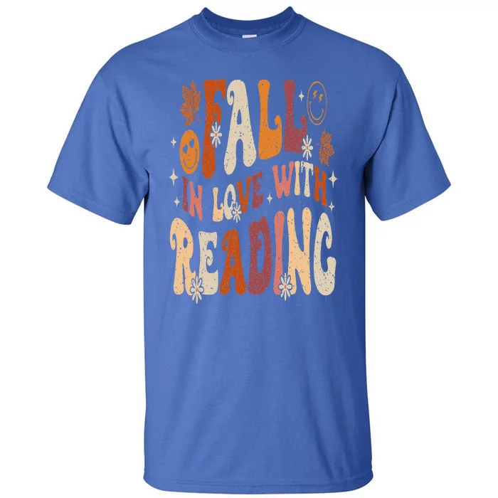 Fall In Love With Reading Autum Thanksgiving Teacher Tall T-Shirt