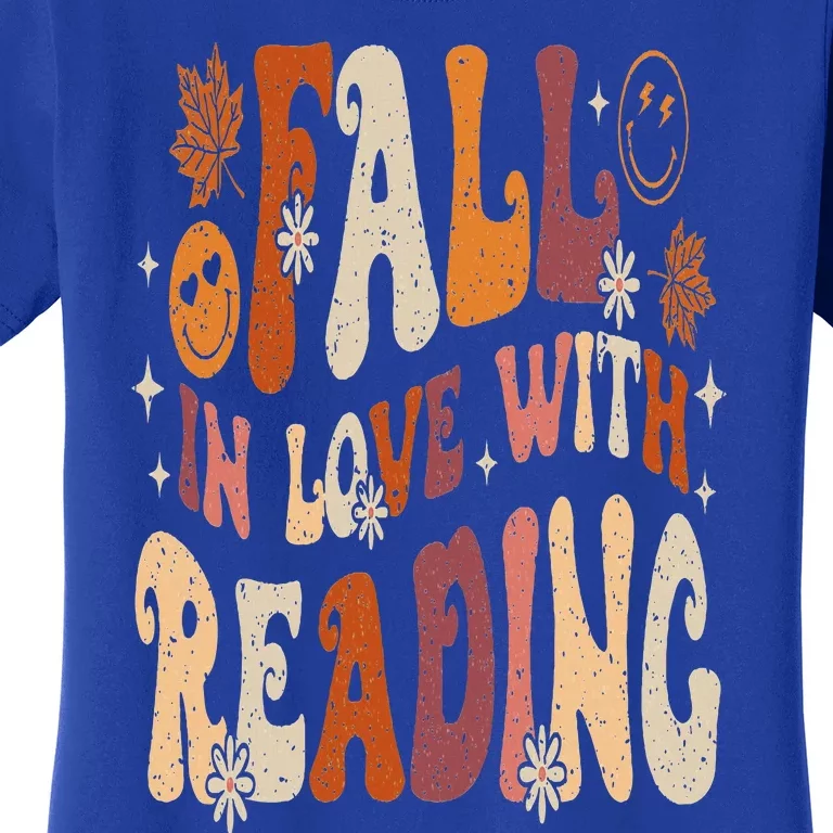 Fall In Love With Reading Autum Thanksgiving Teacher Women's T-Shirt