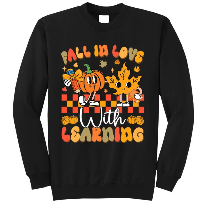 Fall In Love With Learning Funny Teacher Autumn Pumpkin Tall Sweatshirt