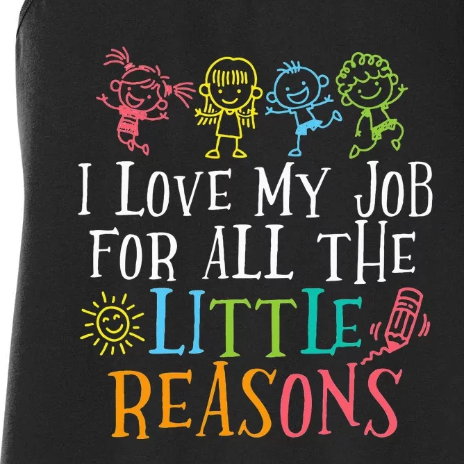 Funny I Love My Job For All The Little Reasons Women's Racerback Tank