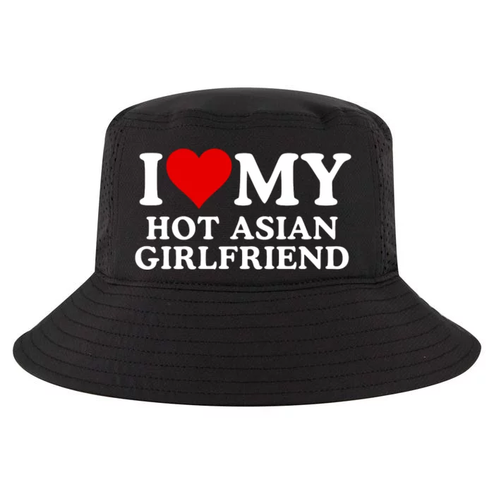 Funny I Love My Hot Asian Girlfriend I Love My Girlfriend I Heart My Hot Asian Cool Comfort Performance Bucket Hat