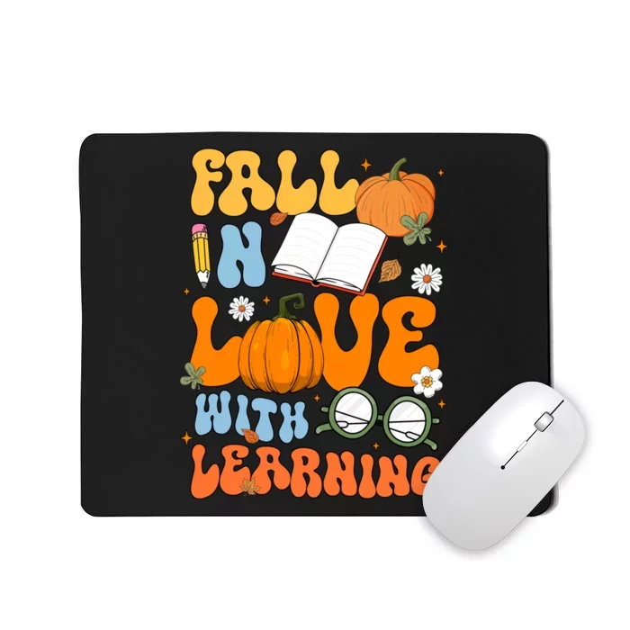 Fall In Love With Reading Book Autumn Pumpkins And Teachers Mousepad