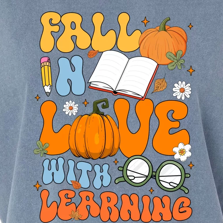 Fall In Love With Reading Book Autumn Pumpkins And Teachers Garment-Dyed Women's Muscle Tee