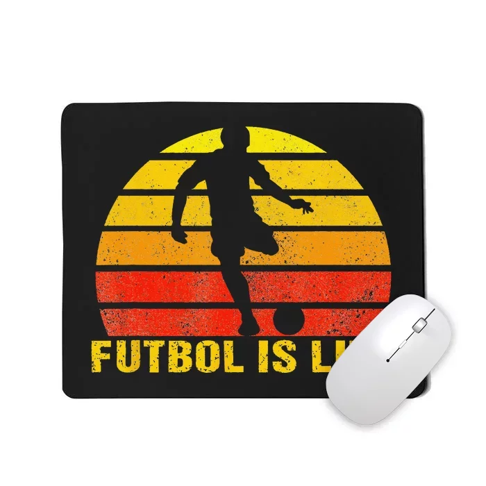 Futbol Is Life Vintage Soccer Player Sports Futbol Mousepad