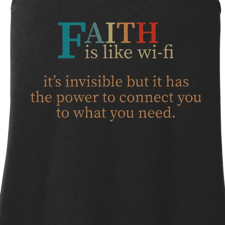 Faith Is Like Wifi Funny Religious Christian Bible & Jesus Ladies Essential Tank