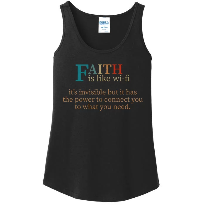 Faith Is Like Wifi Funny Religious Christian Bible & Jesus Ladies Essential Tank