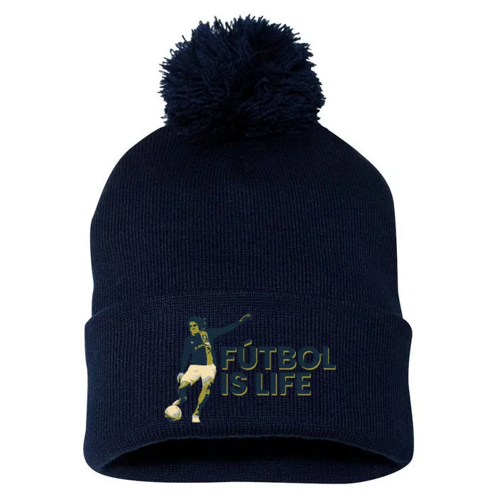 Futbol Is Life Football Lovers Soccer Funny Pom Pom 12in Knit Beanie