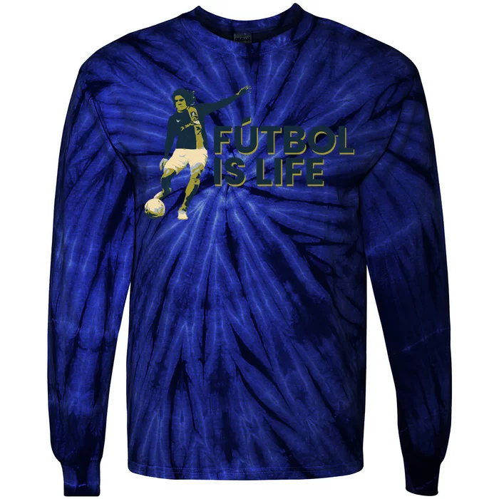 Futbol Is Life Football Lovers Soccer Funny Tie-Dye Long Sleeve Shirt