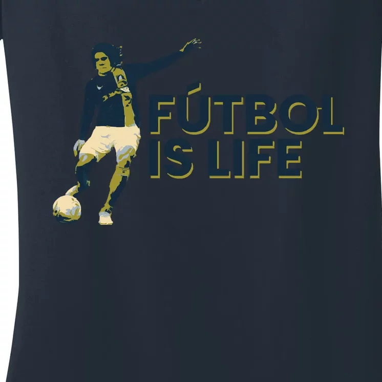 Futbol Is Life Football Lovers Soccer Funny Women's V-Neck T-Shirt