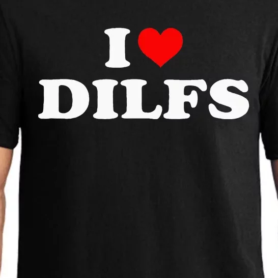 Funny I Love Dilfs I Heart Dilfs Red Heart Cool Pajama Set