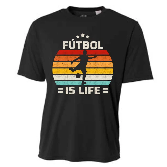 Futbol Is Life Soccer Funny Football Lover Vintage Cooling Performance Crew T-Shirt