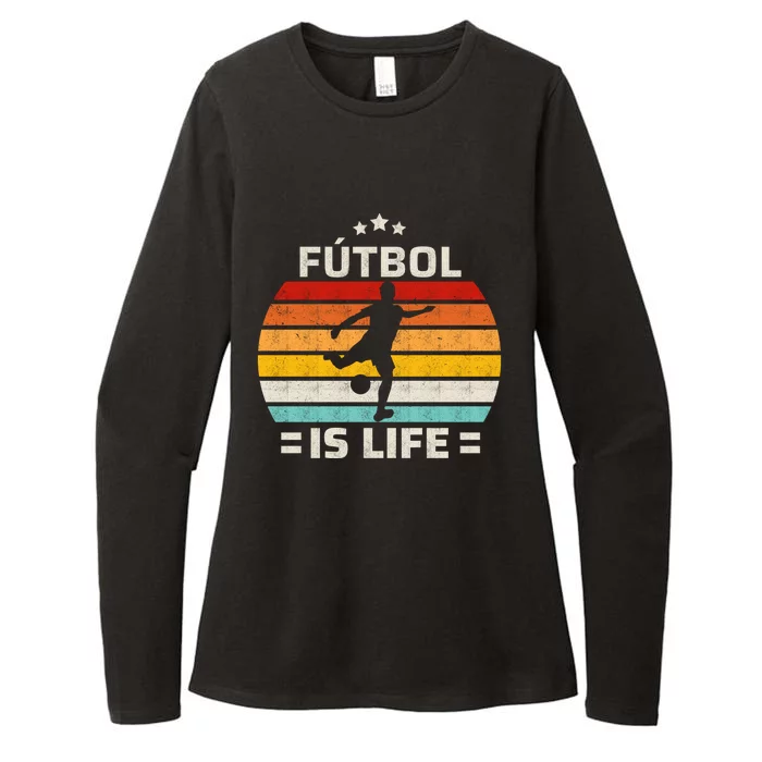 Futbol Is Life Soccer Funny Football Lover Vintage Womens CVC Long Sleeve Shirt