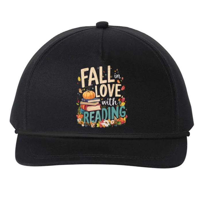 Fall In Love With Reading Book Autumn Pumpkins And Teachers Snapback Five-Panel Rope Hat