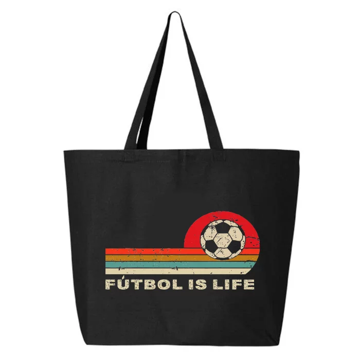 Futbol Is Life Football Lovers Soccer Funny Vintage Retro 25L Jumbo Tote