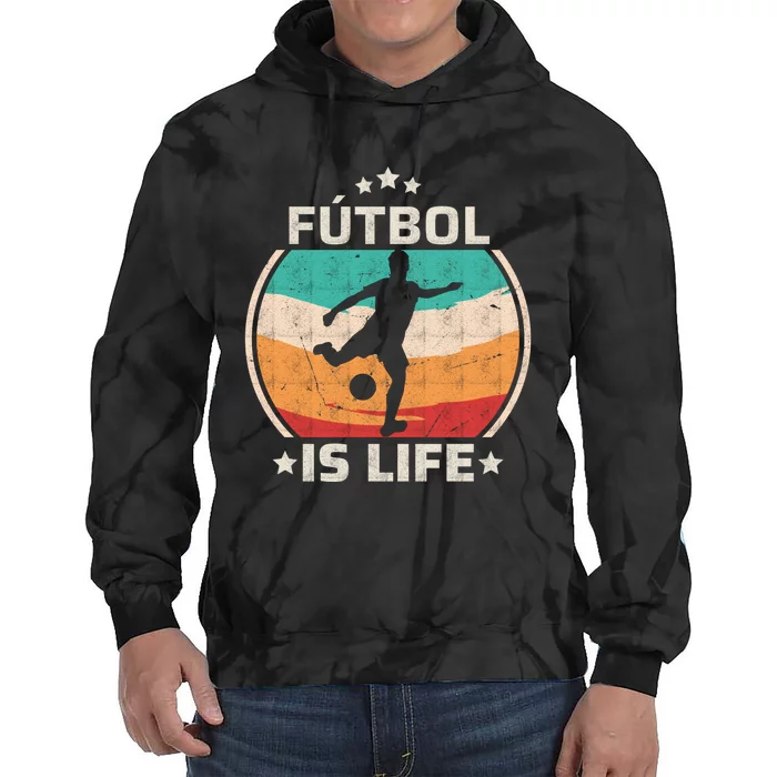 Futbol Is Life Soccer Funny Football Lover Vintage Tie Dye Hoodie