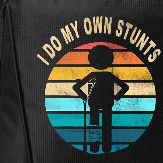 Funny Injury Leg I Do My Own Stunts Gift City Backpack