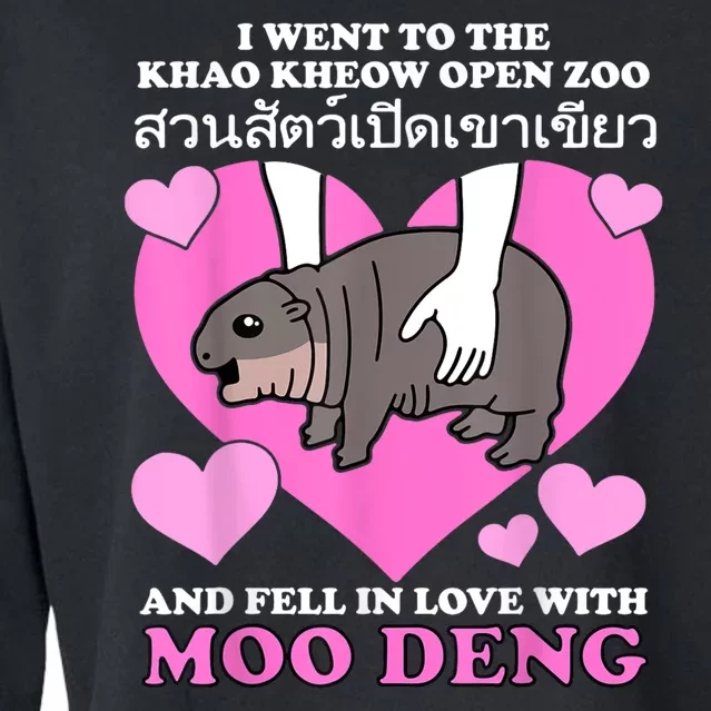 Fell In Love With Moo Deng Cropped Pullover Crew