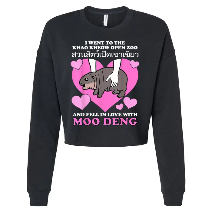 Fell In Love With Moo Deng Cropped Pullover Crew