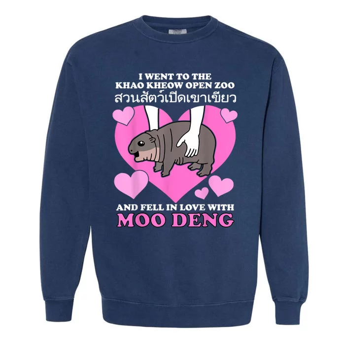 Fell In Love With Moo Deng Garment-Dyed Sweatshirt