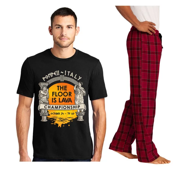 Floor Is Lava Championship History Pompeii Ancient Ironic Pajama Set