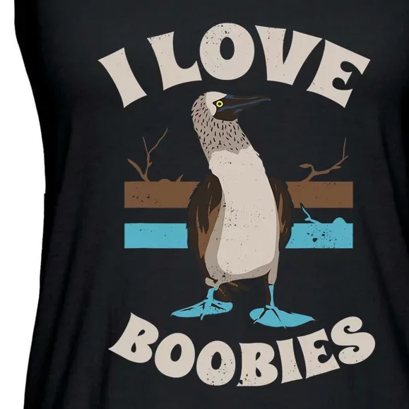 Funny I Love Boobies Gift For Birdwatchers Ladies Essential Flowy Tank