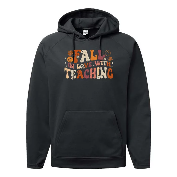 Fall In Love With Teaching Autum Thanksgiving Performance Fleece Hoodie