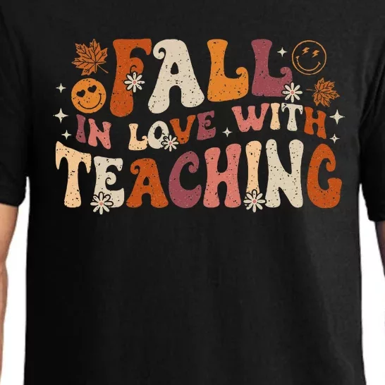 Fall In Love With Teaching Autum Thanksgiving Pajama Set