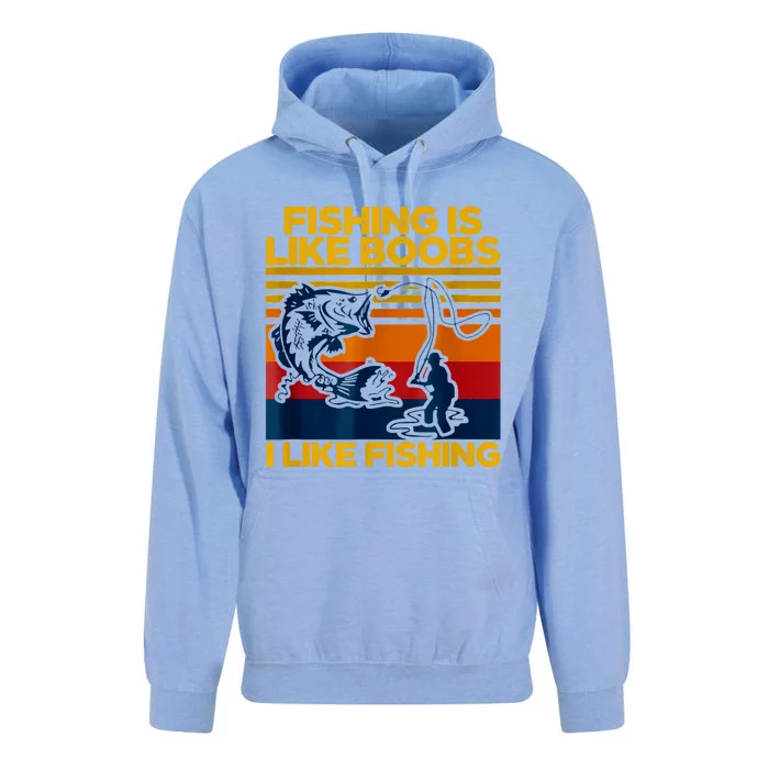 Fishing Is Like Boobs I Like Fishing Unisex Surf Hoodie