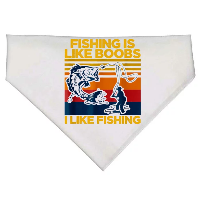 Fishing Is Like Boobs I Like Fishing USA-Made Doggie Bandana