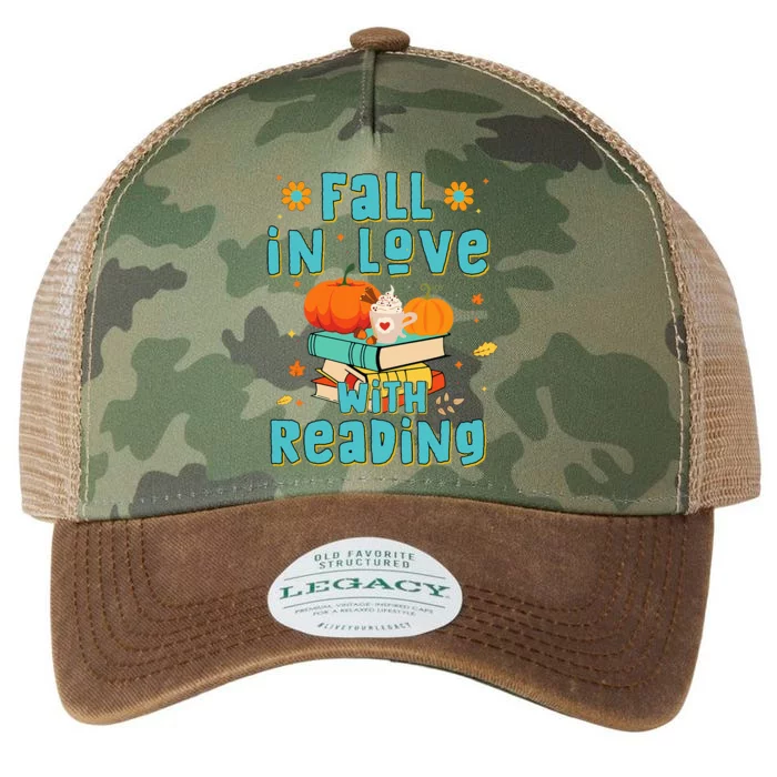 Fall In Love With Reading Book Autumn Pumpkins And Teachers Legacy Tie Dye Trucker Hat